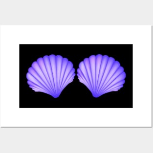 Purple Violet Mermaid Shell Bra - Mermaid Sea Shell Bra Costume Tops Posters and Art